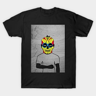 Dive into the Timeless Pixelated World of MaleMask NFT - PixelEye Color, GreenSkin Color, and Mysterious Waves T-Shirt